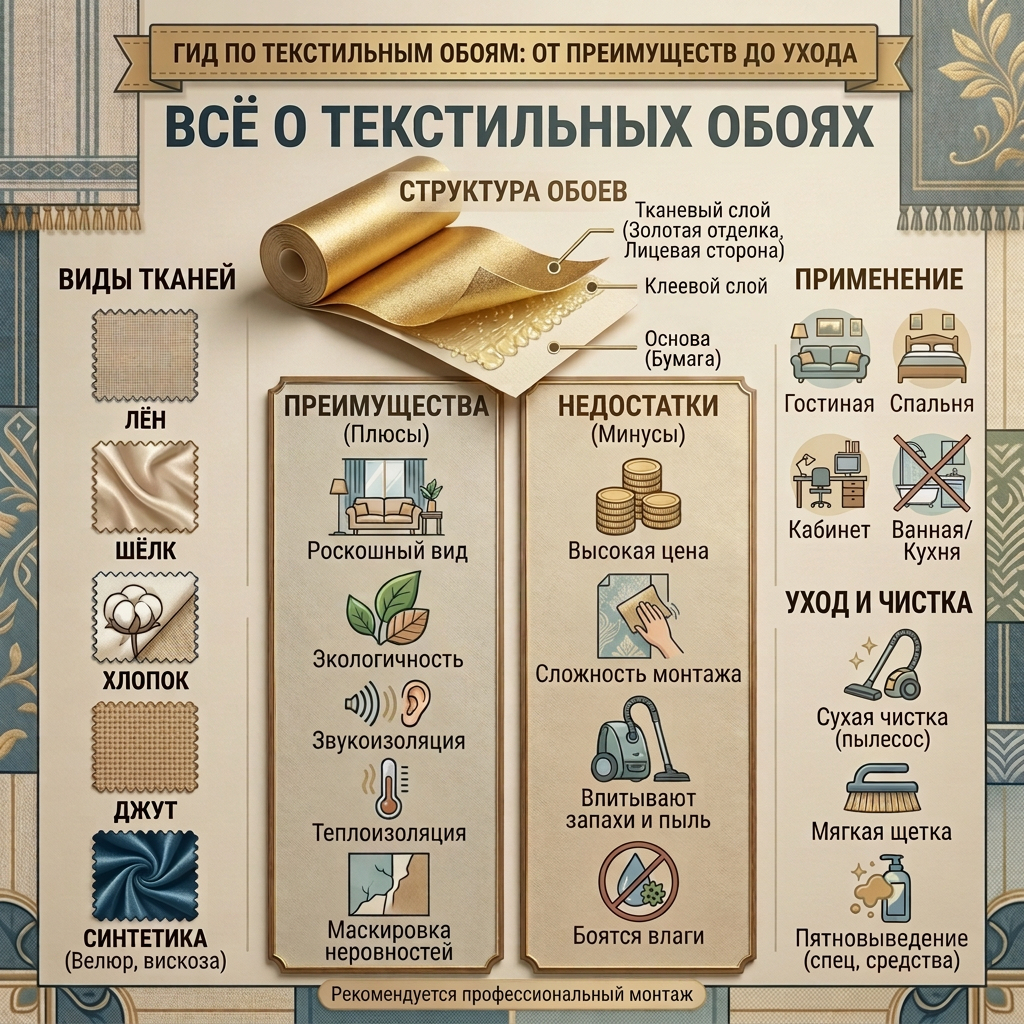 текстильные обои, химчистка обоев,