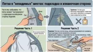 химчистка пятен в незаметных местах, 